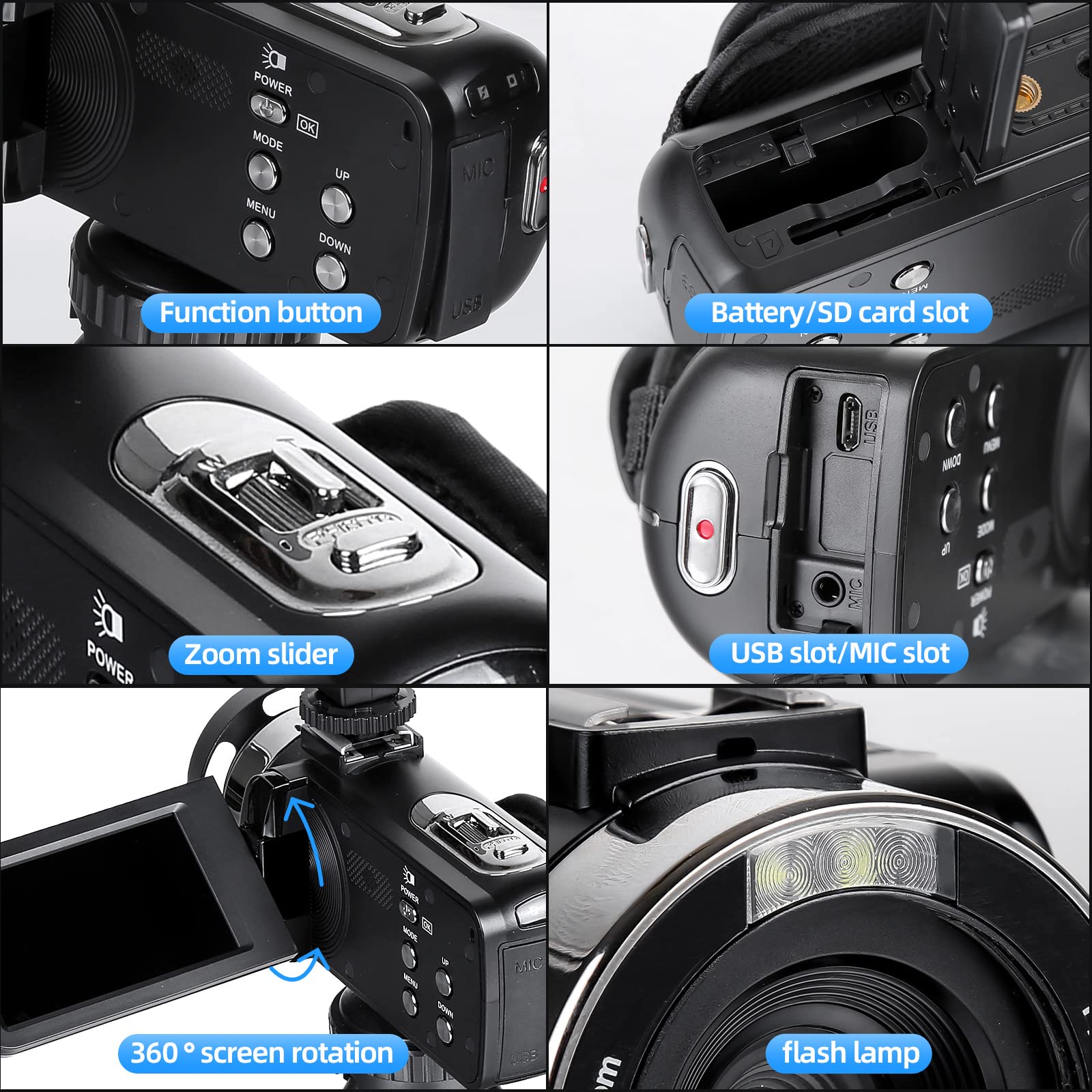 NBD 5K 4800万画素 ビデオカメラ WiFi機能【超軽量・180分超長