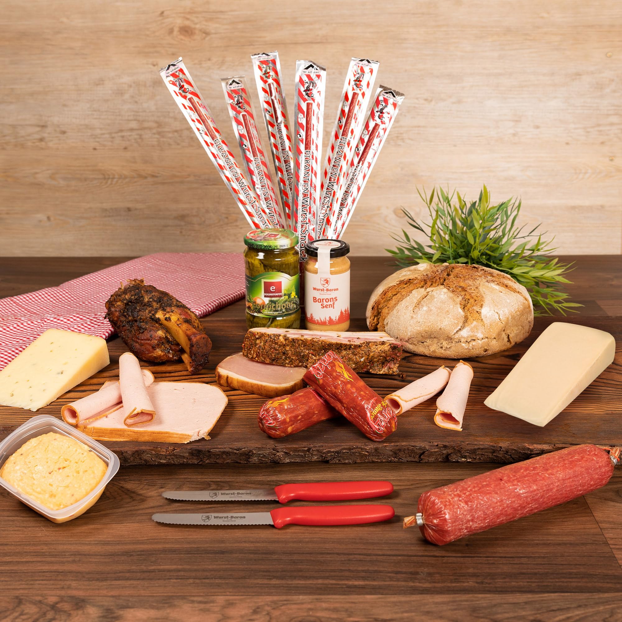 WURSTBARON® Fauler Sack-Paket Maxi Bayerisches Wurst Vorratspaket XXL - Wurstpaket mit Salami, Käse, Brotaufstrich, Chorizo uvm.