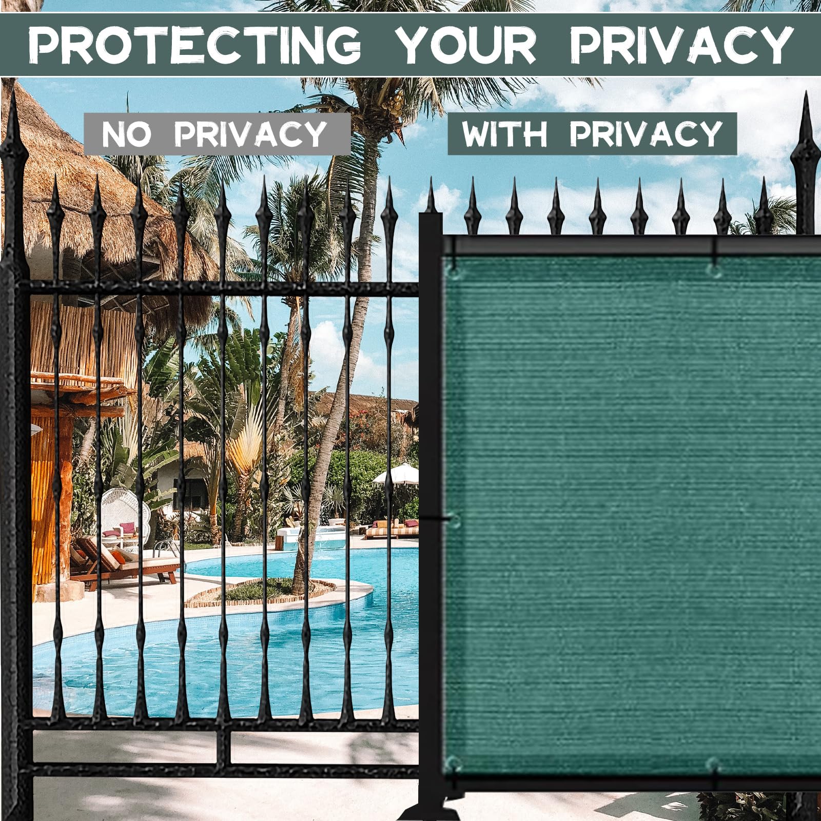 TUAKIMCE Garden Privacy Netting 1 x 5m, Privacy Fence Screening 90% HDPE Outdoor Shading Net - Image 4