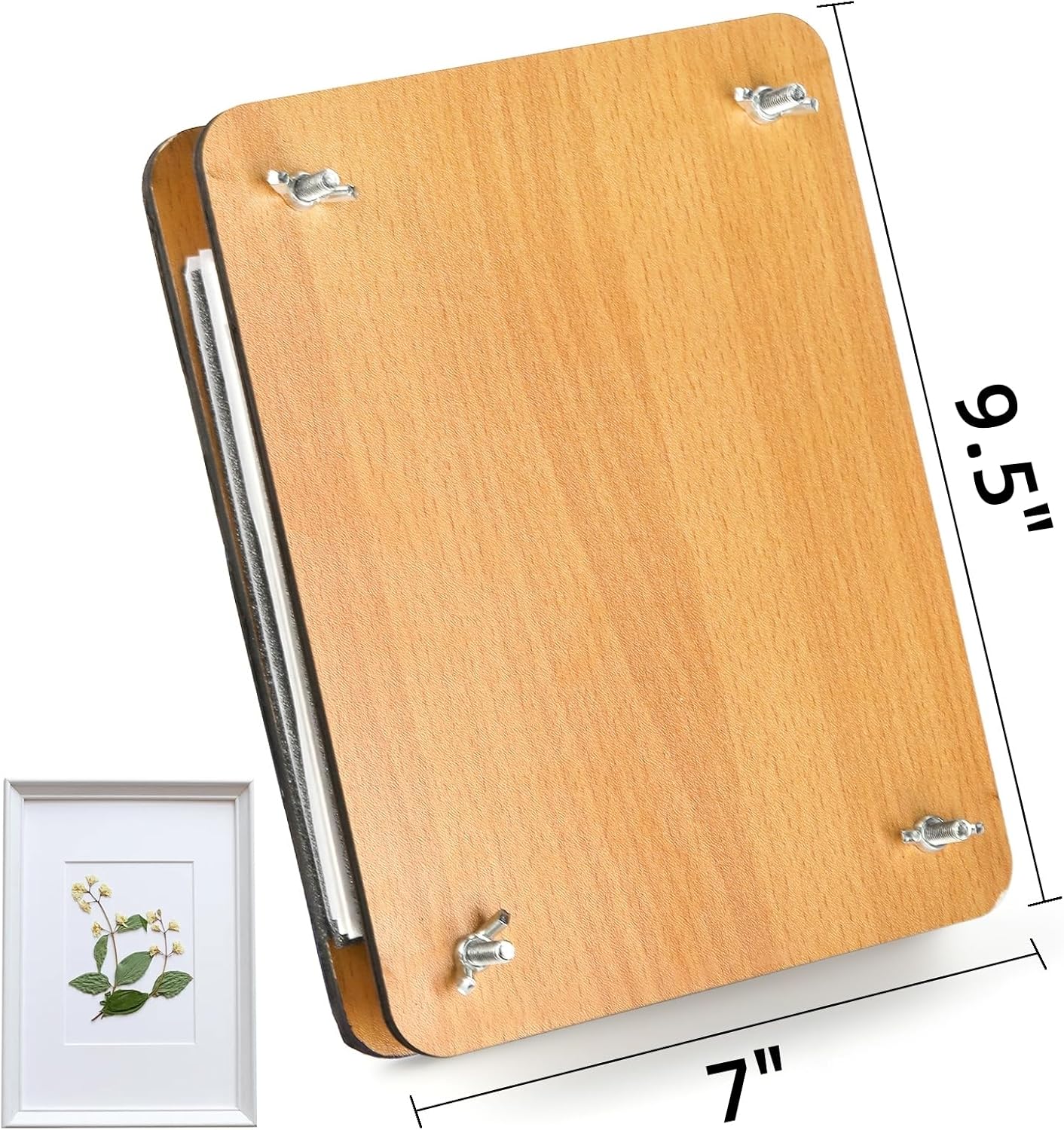 Noamus 54Pcs Flower Press Kit, 7" x 9.5" 6-Layer Wooden Leaves Pressing Kit for Adult, Solid Wood Book Pressed Plant Preservation Kits, DIY Arts Dried Flowers Craft Tool for Gift - Image 2