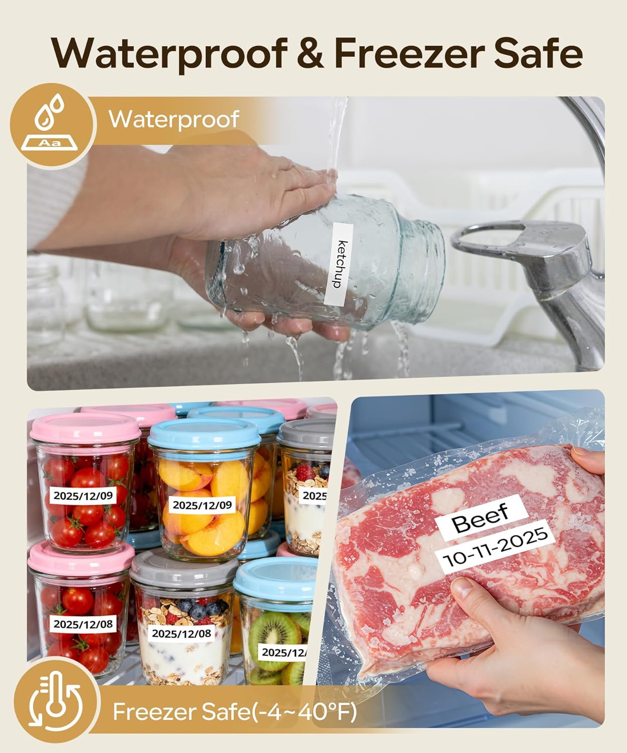 Label Maker Machine with 8 Tapes, M950 Rechargeable Backlit Portable Labelmaker, Inkless 12mm Label Printer for Home Organization and Storage, Office School Teacher Supplies