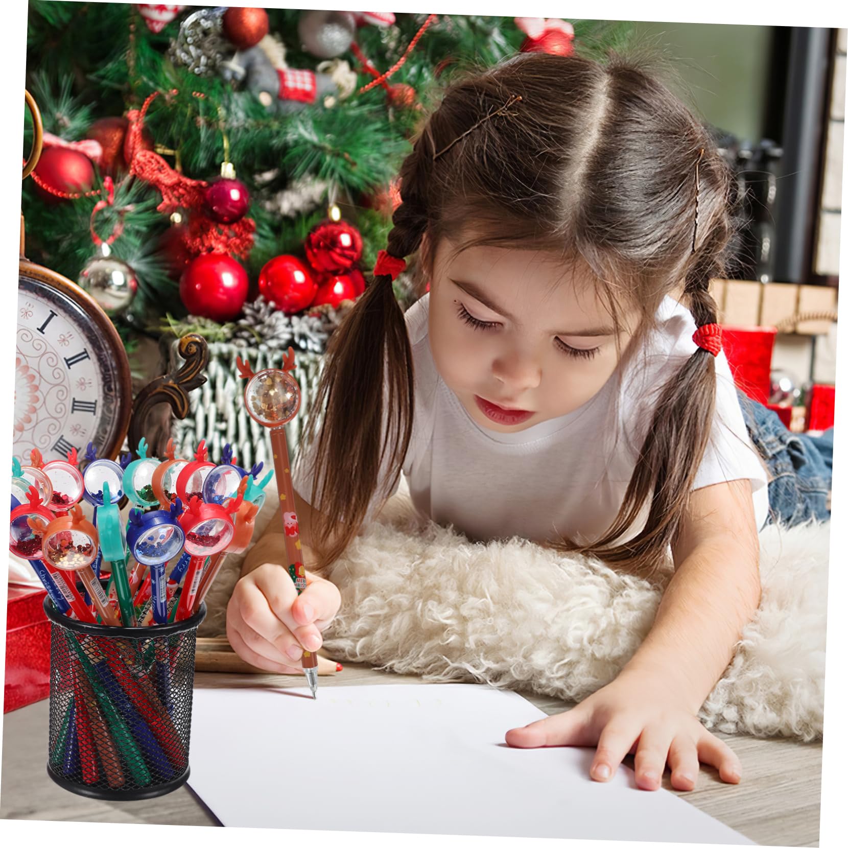 KOMBIUDA 36 Pièces Lot De Stylos Gel Stylos Écriture De Noël Paillettes Brillantes Cadeaux De Fête Pour Papeterie Et Fournitures De Bureau