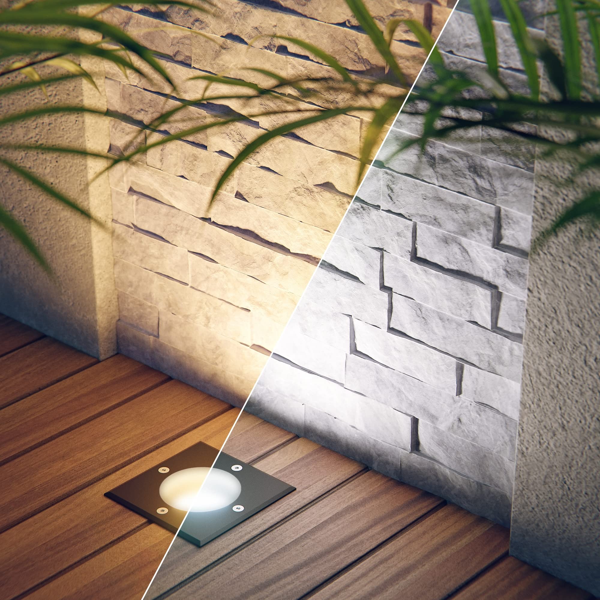 6 x RELI Outdoor Recessed Floor Lights IP67 Black 11 x 11 cm