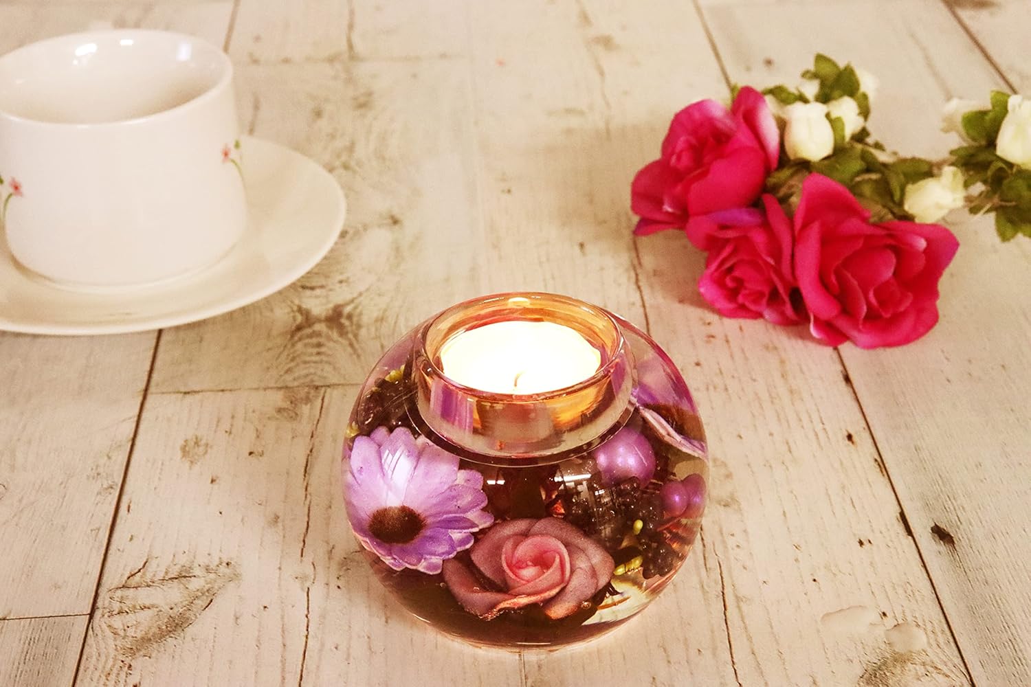 Ix Dreamlight Fashion Flower Candle Holder Mercury