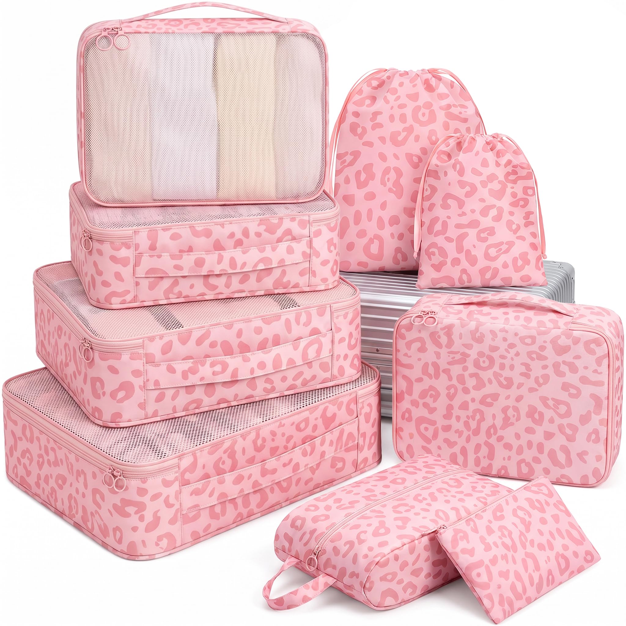 9 Set Packing Cubes for Travel Essentials - Lightweight Carry-On Luggage Organizer Bags w…