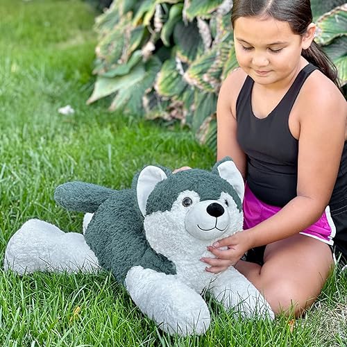 Miniatura 44 de MaoGoLan Peluche de perro gigante, perro de peluche grande de 31 pulgadas, almohada de peluche esponjosa y tierna, juguete de cumpleaños para niñas