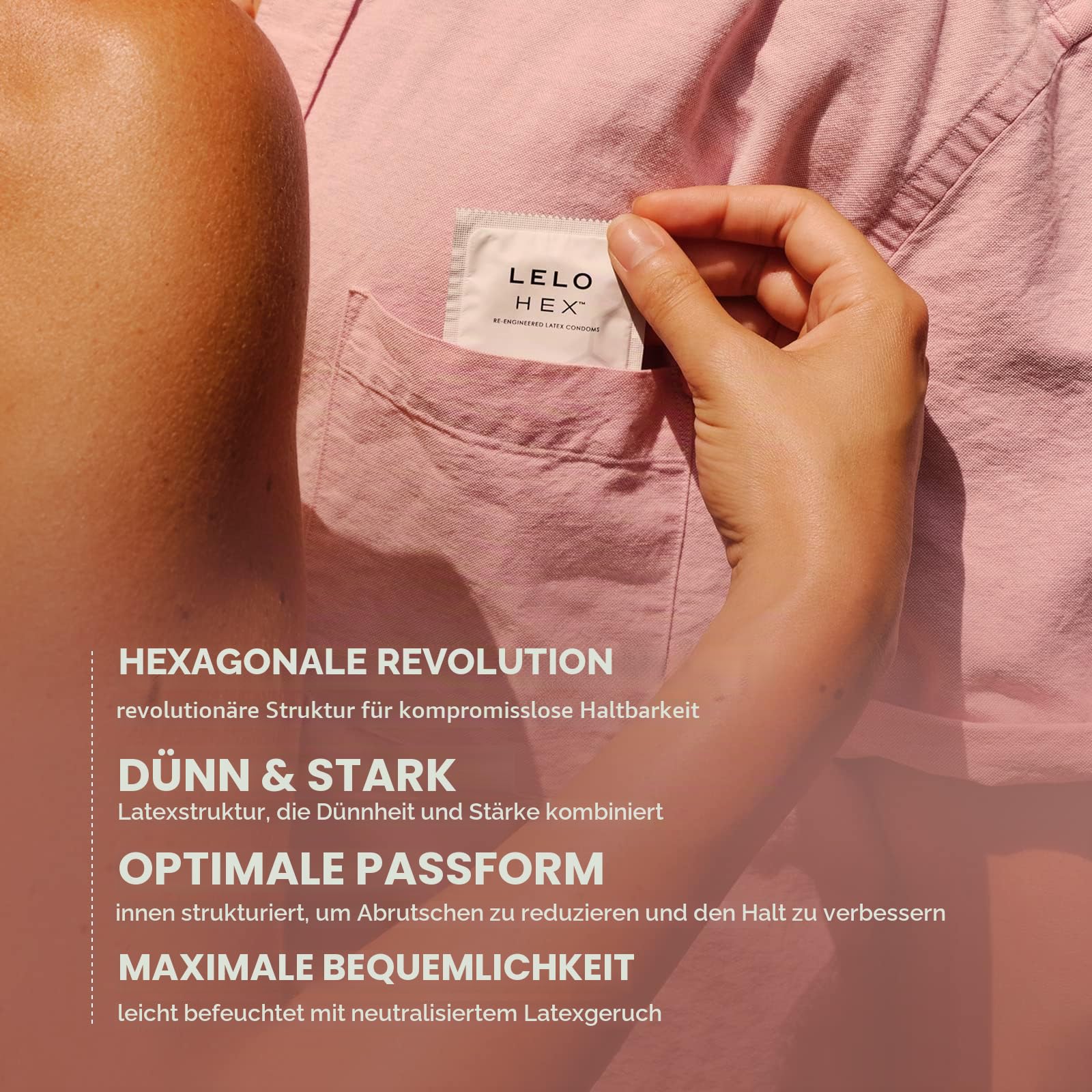 LELO HEX Original Ultradünne Kondome mit Größerer Stärke, Kondome für Männer, 54 mm im Durchmesser (36-Packung)