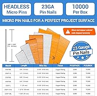Vista 2 de meite Clavos de calibre 23, micro pines sin cabeza de 1-3/16 pulgadas para clavar alfileres, clavos galvanizados para pistola de clavos, ideales