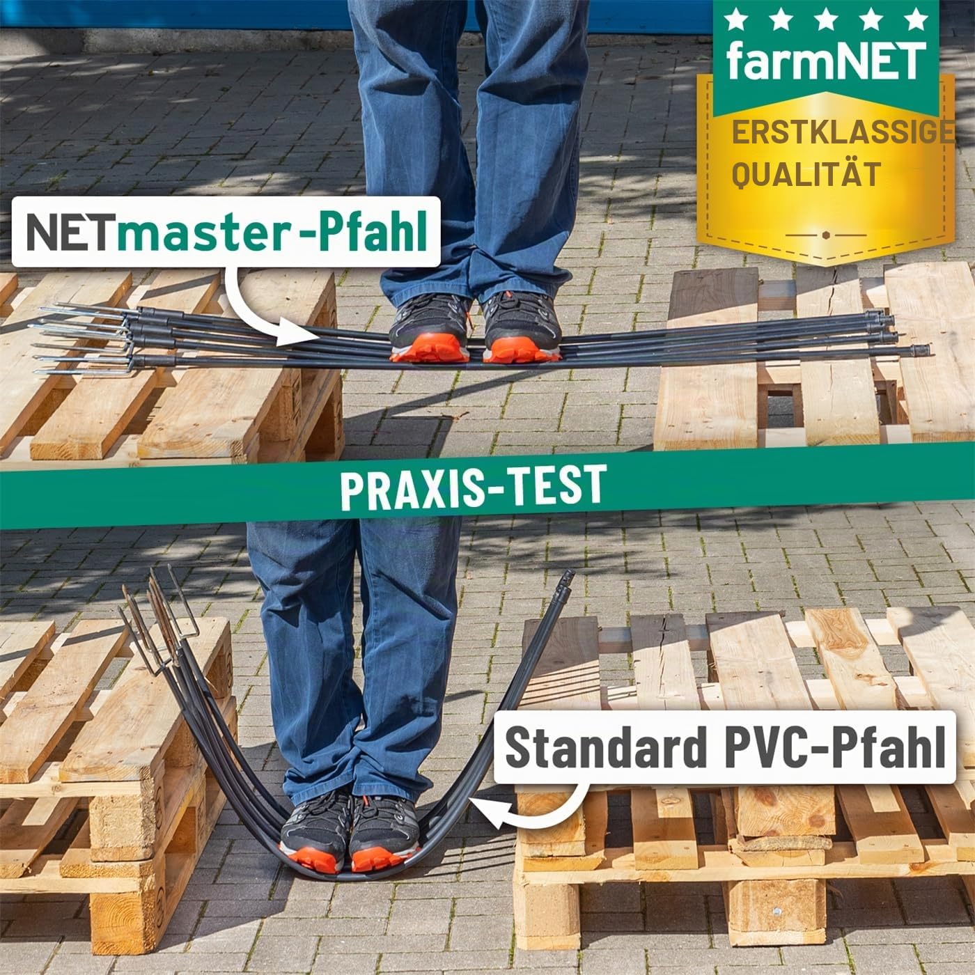 VOSS.farming farmNET+ Schafnetz, 25m, 2 Spitzen, 90cm Netzhöhe, grün, Elektrozaun-Netz, Lämmer, Schweine, Ziegen, Geflügel, Hunde