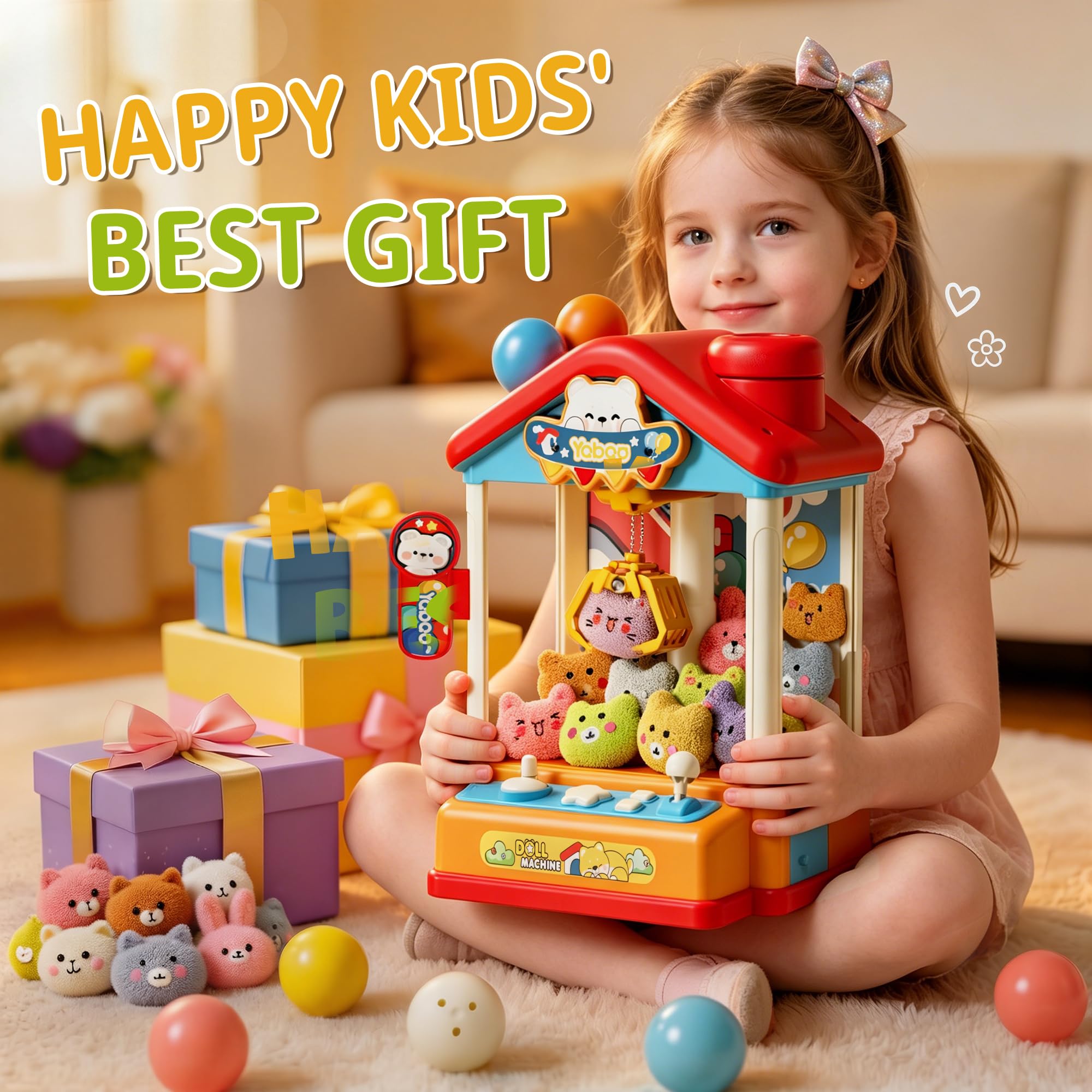 Machine à Pince pour Jouets Fille 3 4 5 6 7 Ans,Jouet de Jeu avec Accessoires en Peluche,Machine à Griffes Jouets Enfant 3 4 5 6 Ans,Cadeau d’Anniversaire pour Fille de 4 5 6 7 Ans