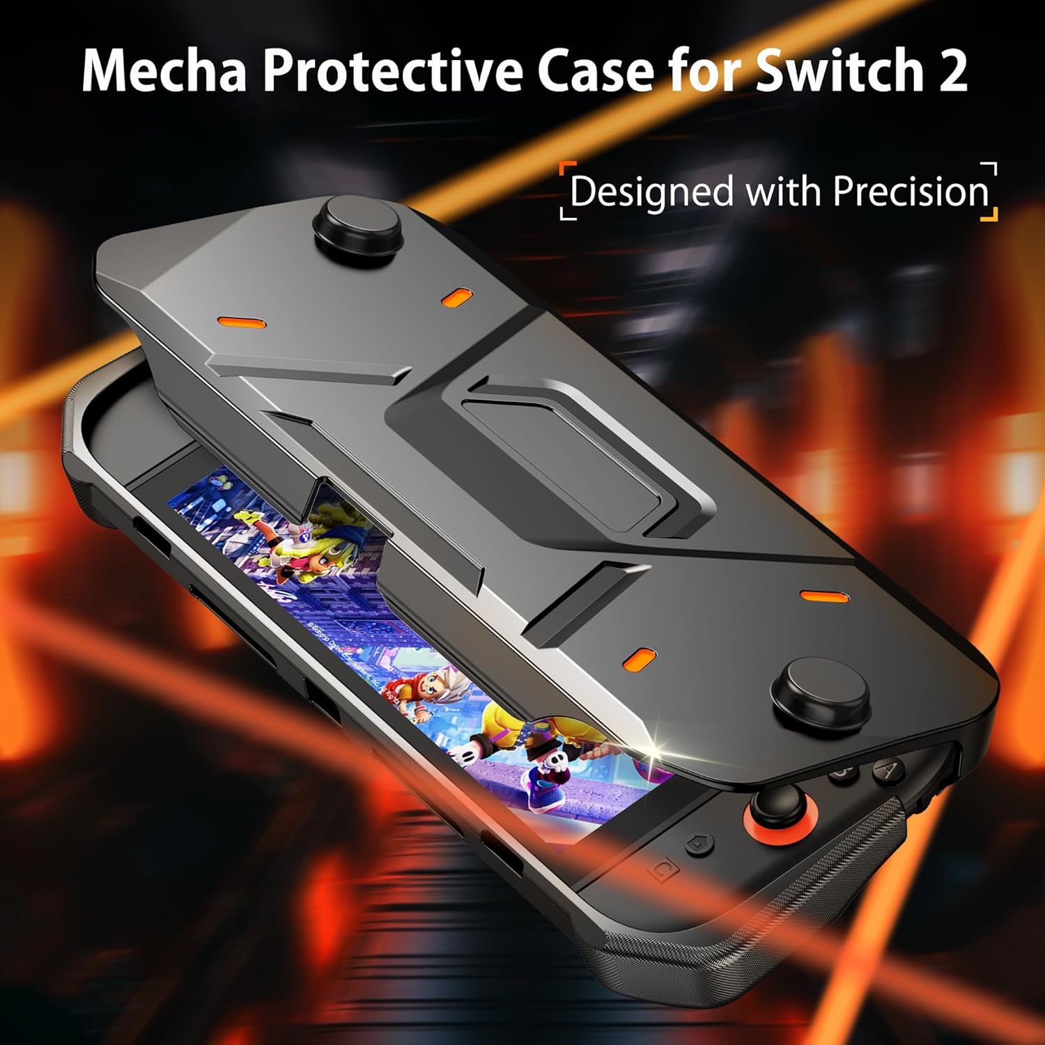 Protective Case for Nintendo Switch 2 2025, Hard PC Front Cover + TPU Soft Back Case for Nintendo Switch 2, Shock-Absorption, Anti-Scratch, Protect Screen Design, Black - Image 2