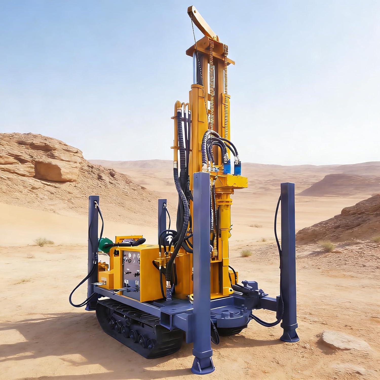 High Torque Pneumatic Water Well Drilling Rig with Groundwater Extraction Capability for Ranches Irrigation Agriculture and Remote Rural Communities