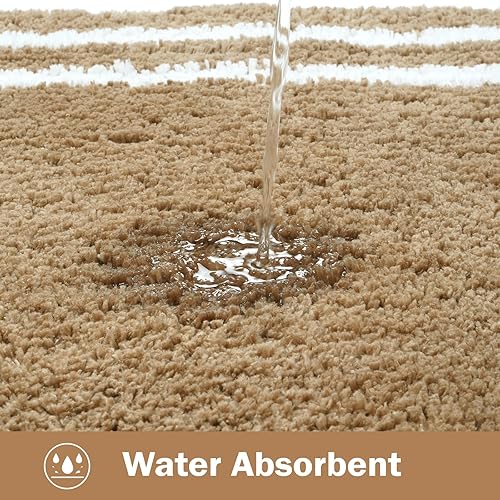 Miniatura 5 de Uphome Juego de 2 tapetes de baño para el suelo del baño, alfombra de baño suave de microfibra esponjosa, absorbente, antideslizante, lavable a