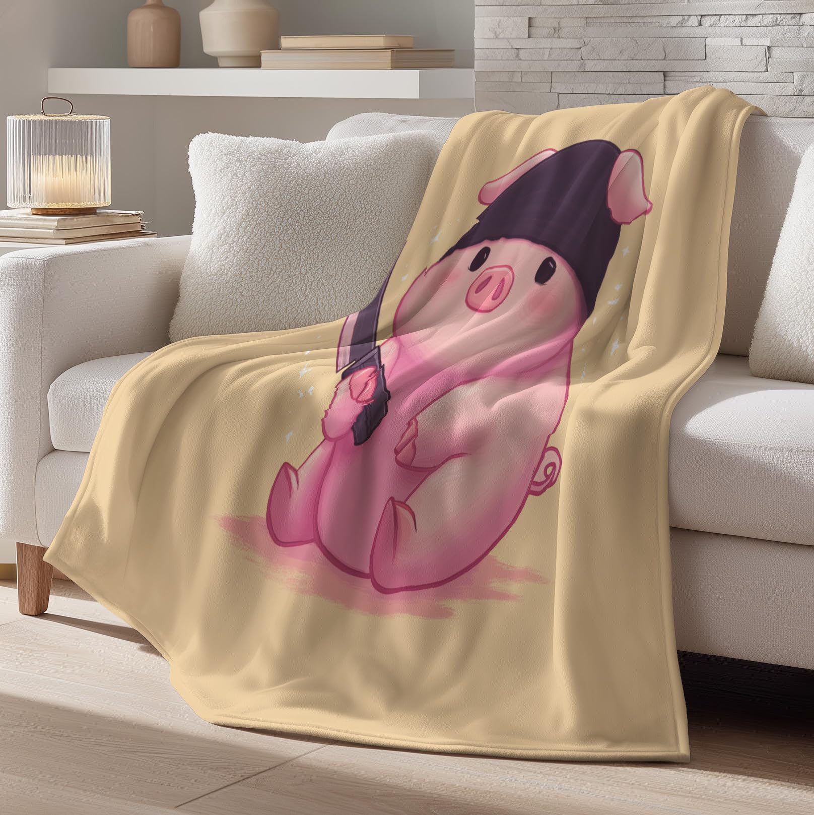Miękki, ciepły i puszysty różowy koc brzoskwiniowy dla dzieci, chłopców i dziewcząt, 150 x 200 cm, pluszowy koc na kanapę, łóżko, kreskówkowy nóż świnia minimalistyczny koc polarowy w kratę
