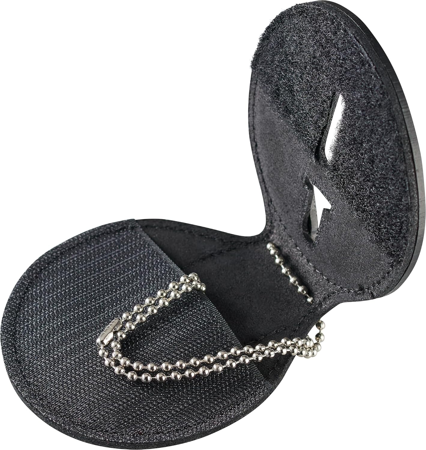 Perfect Fit Shield Wallets County of Los Angeles Sheriff Six-Point Star Belt Clip Badge Holder with Pocket and Chain (Cutout PF622), Black Leather, One Size