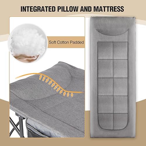 Miniatura 5 de REDCAMP Catres de campamento extra anchos para 2 personas para adultos, 500 libras, 59 pulgadas de ancho, catres de dormir resistentes, catres XXXL