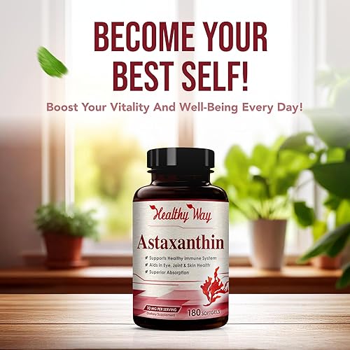 Miniatura 6 de Suplemento de astaxantina de fácil absorción, 10 mg de astaxantina de Haematococcus Pluvialis Microalgas frescas para apoyo a la salud de la piel