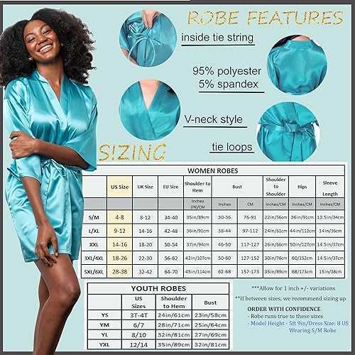 Miniatura 9 de Custom Womens Robe, Sizes S-5XL, Bridesmaid Robes, Personalized Robes for Birthdays, Quinceaneras Etc., Add Symbols, Text, Monograms, White, LXL