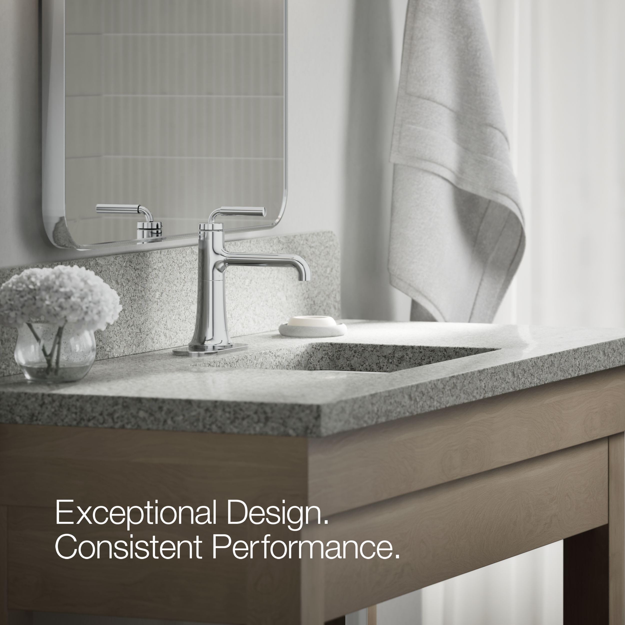 チャクラデルフィン×4 Kohler 27415-4-CP Tone™ Single-Handle Bathroom Sink Faucet, 1.2