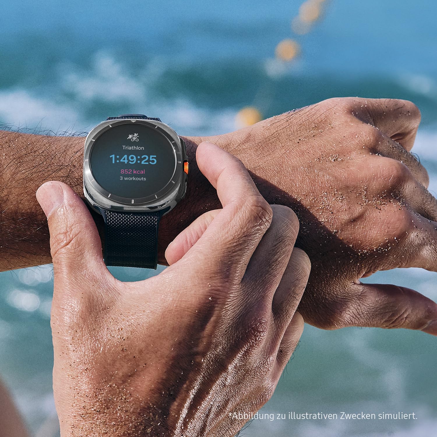 Samsung Galaxy Watch Ultra (2025) Smartwatch mit Galaxy AI, Fitness-Uhr, Marine Band, Titan-Gehäuse, Dual-GPS, 64 GB, 47 mm, LTE, Titanium Silver