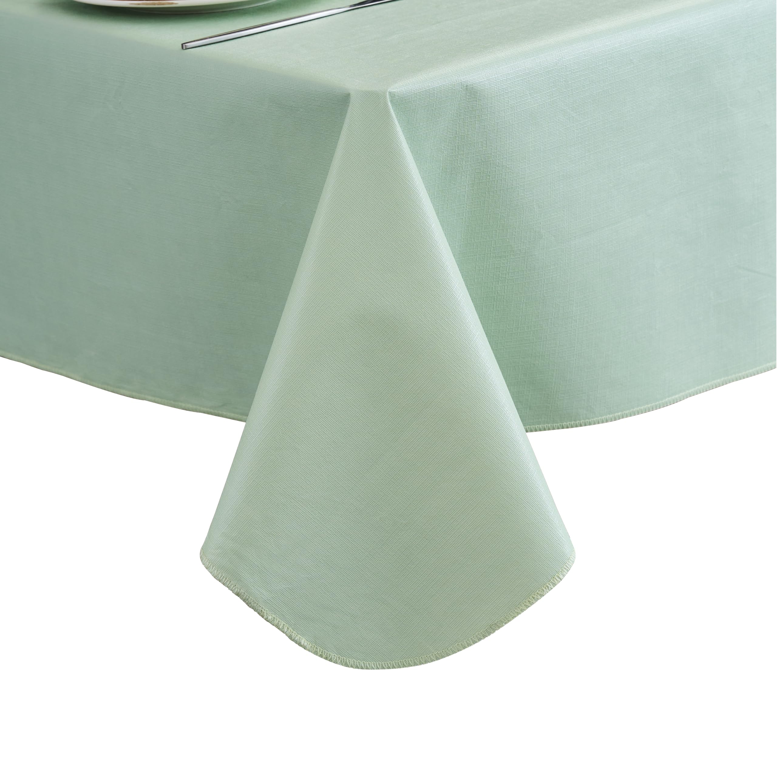 Photo 1 of Generic Rectangular Vinyl Tablecloth - 120"x60" Light Green