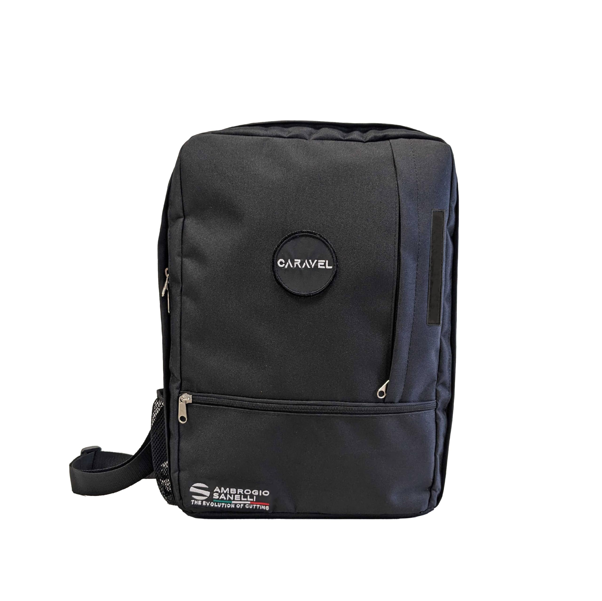 Ambrogio Sanelli, Caravel Multipurpose Backpack Professional Knife Bag with 6 Pockets, Durable and Safe, Can Be Used as a PC Backpack, Shoulder Bag, Bag or Hand Luggage, Made in Italy