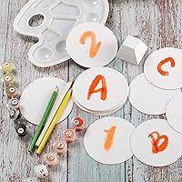 Vista 4 de Homtable 36 tarjetas redondas en blanco, cartulina, tarjetas de papel kraft grueso, tablero pequeño redondo para pintura de mandala, posavasos