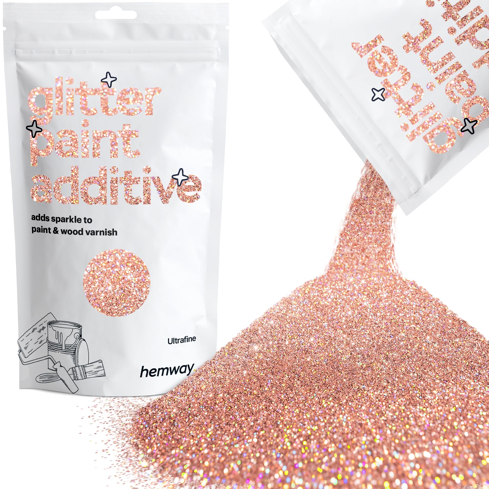 Rose Gold Holographic Glitter for Paint Glitter Paint for Walls