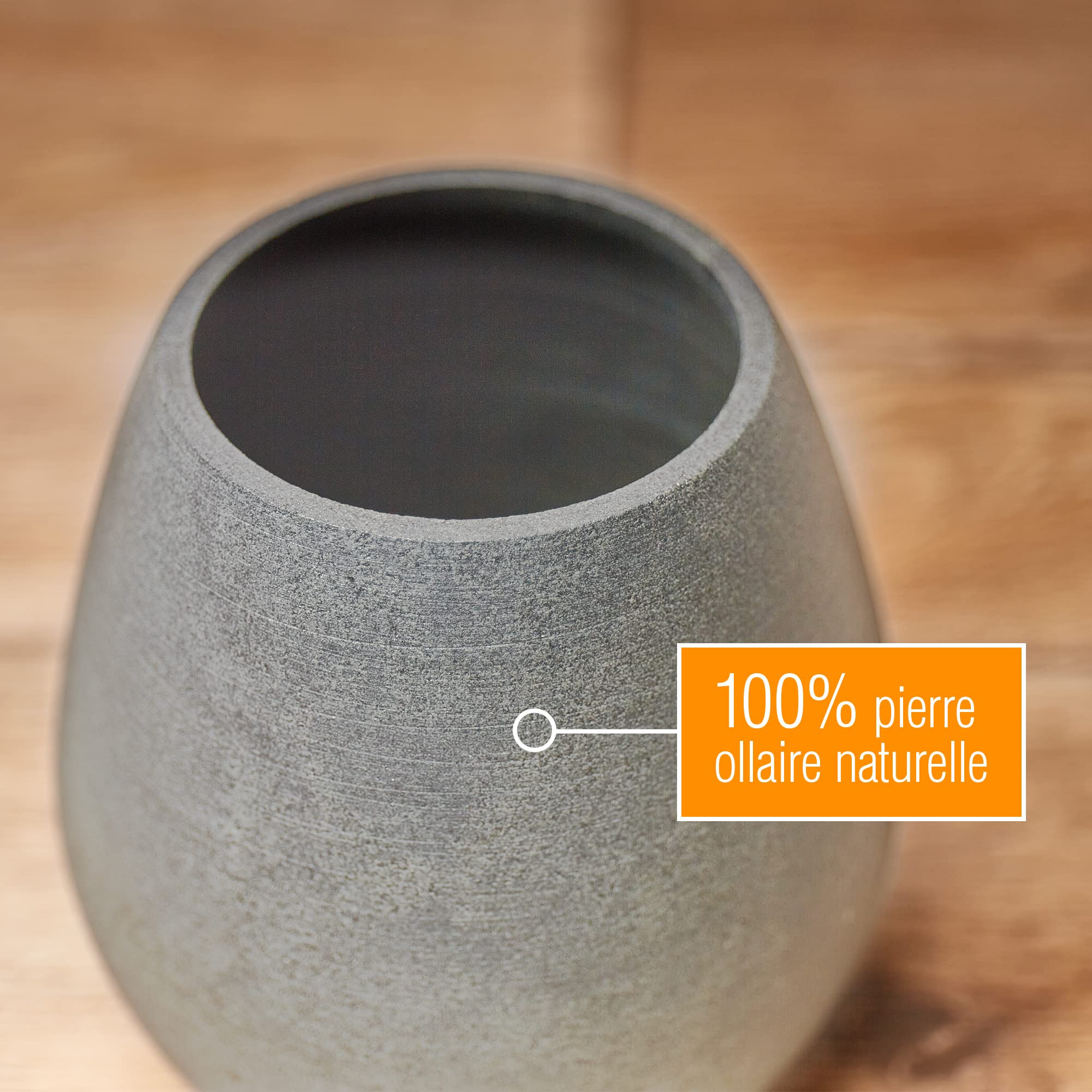Œuf de sauna en stéatite naturelle - Bol aromatique pour infusions et cristaux de menthol
