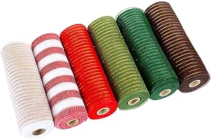 Christmas Deco Mesh Rolls for Wreaths, Swags, and Holiday Cheer