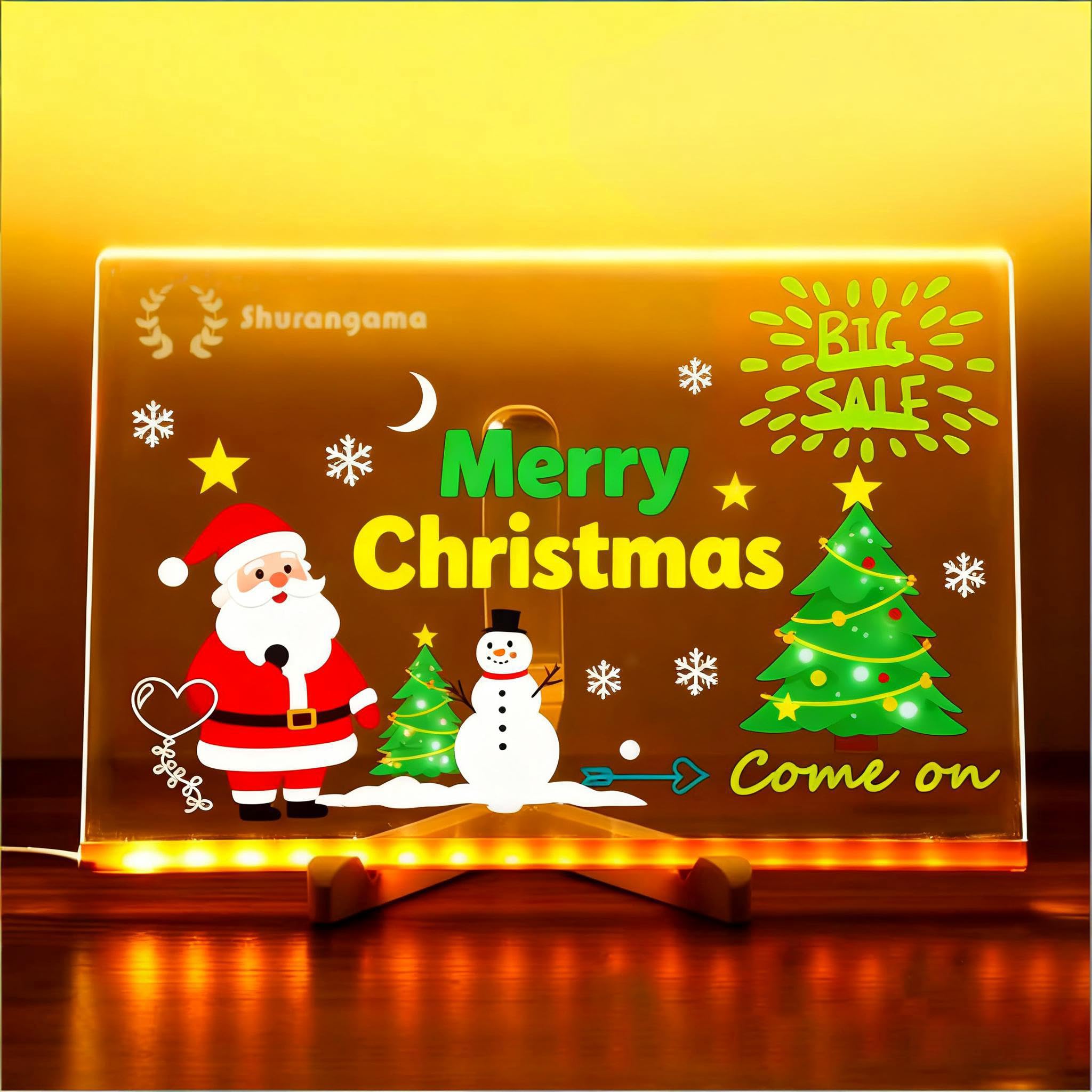 LED Note Board with Colors 12-Color Illuminated Acrylic Drawing Board - Dry-Erase Night Light with Stand for Home/Office/Gift/Festival (8“*8”)