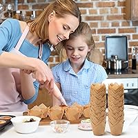 Vista 7 de Ruisita 150 piezas de mini tazas para hornear, tulipán, forros para magdalenas, forros para magdalenas, para bodas, cumpleaños, Navidad, fiestas