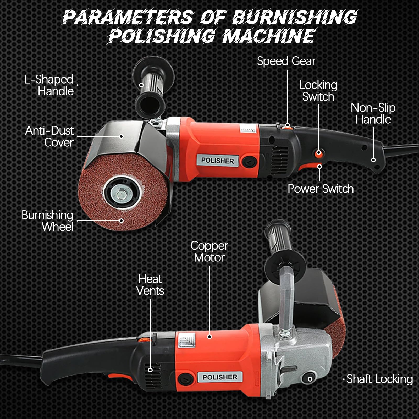 Lijadora de tambor eléctrica, 1400W Lijadora Eléctrica, 6 Velocidades Máquina de dibujo de bruñido para Superficies de Madera y Acero, ideal para bricolaje