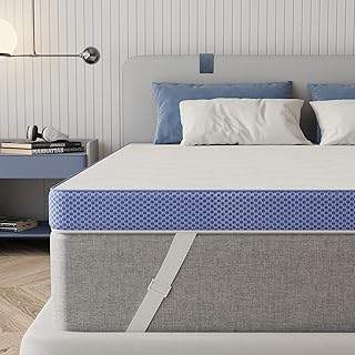 BedsPick Queen Mattress Topper Memory Foam, 3 Inch Queen Size Mattress Toppers, Cooling Mattress Bed Topper, Washable Cover, Elastic Band, Breathable Mattress Topper for Back Pain Relief, CertiPUR-US