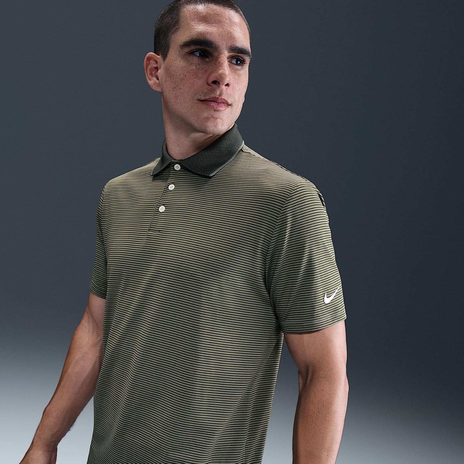 Nike Tour Men's Dri-FIT Striped Golf Polo (Clay Green/Pale Ivory) Size XX-Large