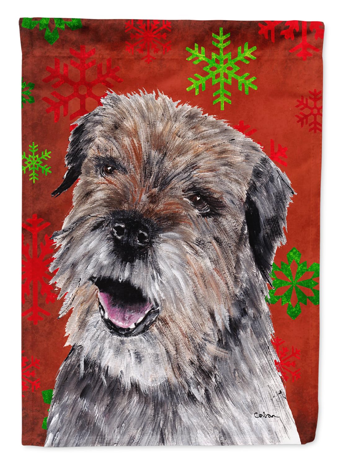 Drapeau Border Terrier Noël haut de gamme Caroline's Treasures aux finitions hautement durables