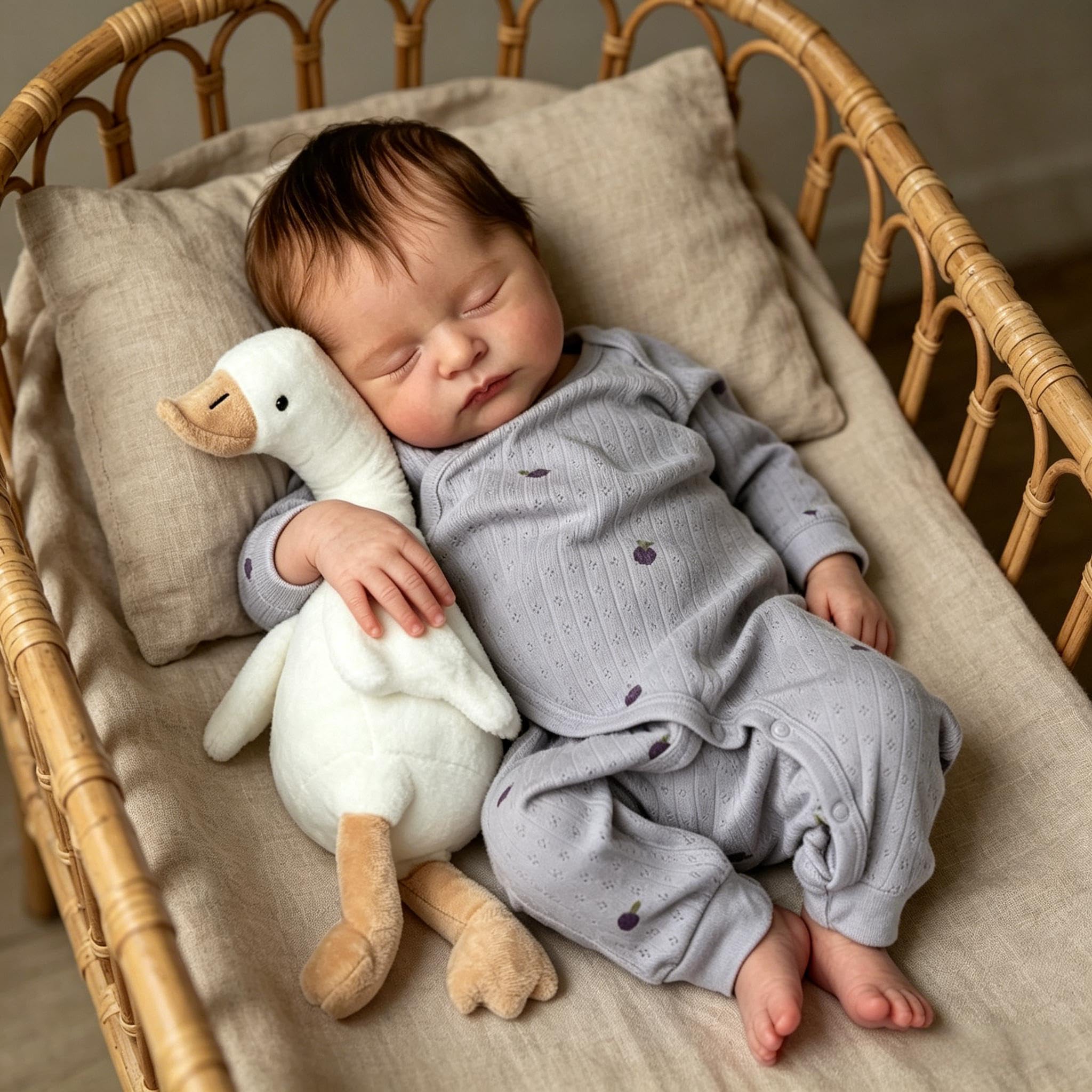 RXDOLL Prawdziwe życie Reborn Baby Dolls silikonowe lalki na całe ciało, winylowe, 45 cm, realistyczne lalki niemowlęce, które wyglądają prawdziwie śpiąco, pełne silikonowe lalki Reborn realistyczne