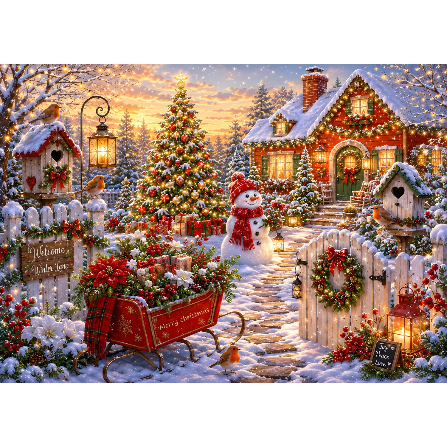 Luneko Christmas Jigsaw Puzzles for Adults 1000 Pieces Puzzles 28 x 20 inch