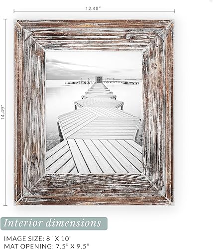 Miniatura 5 de Barnyard Designs Marco de fotos de madera rústica de 8 x 10 pulgadas, marco de madera de granja occidental para colgar en la pared o para colgar en