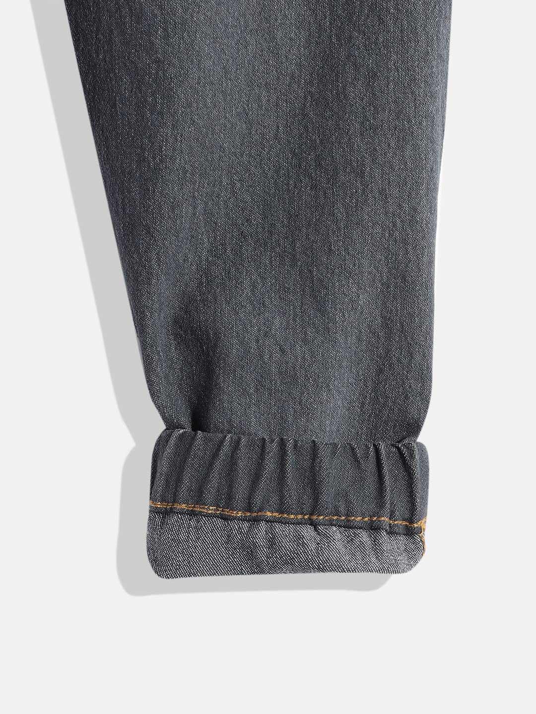 Urbano Juniors Pantalones vaqueros elásticos de mezclilla lavados, ajustados, color azul oscuro para niño, Gris, 8-9 a�os