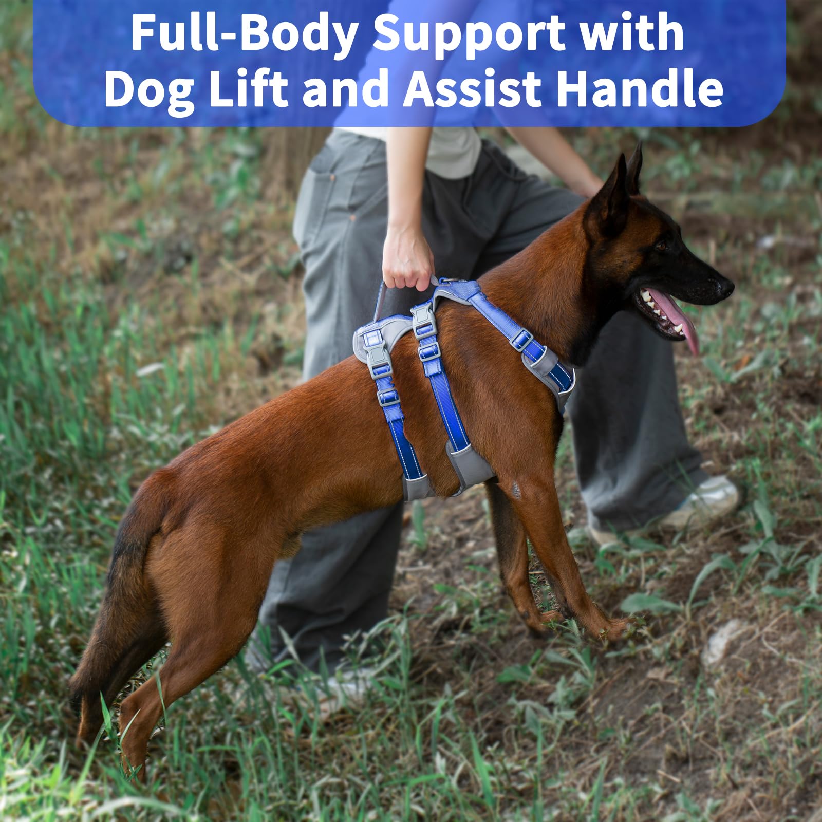 Huntboo Escape Proof Dog Harness Medium, Anti-Pull Dog Harness with Handle, Breathable, Adjustable, Reflective Dog Harnesses - Image 4
