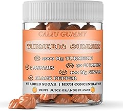 Turmeric Gummies 2000mg with Ginger and Black Pepper - High Concentration Turmeric Gummies - 90 Gummies for 3 Months - No Added Sugar - Orange Flavor