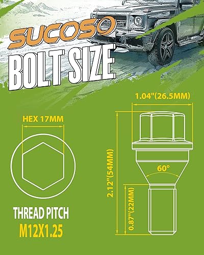 Miniatura 9 de Pernos de llanta OEM de 14 x 1.25 para BMW Serie 2-Series 3-Series 4-Series 5-Series 6-Series 7-Series X1 X2 X3 X4 X5 X6 M3 M4 M5 M6 i3 i8, pernos