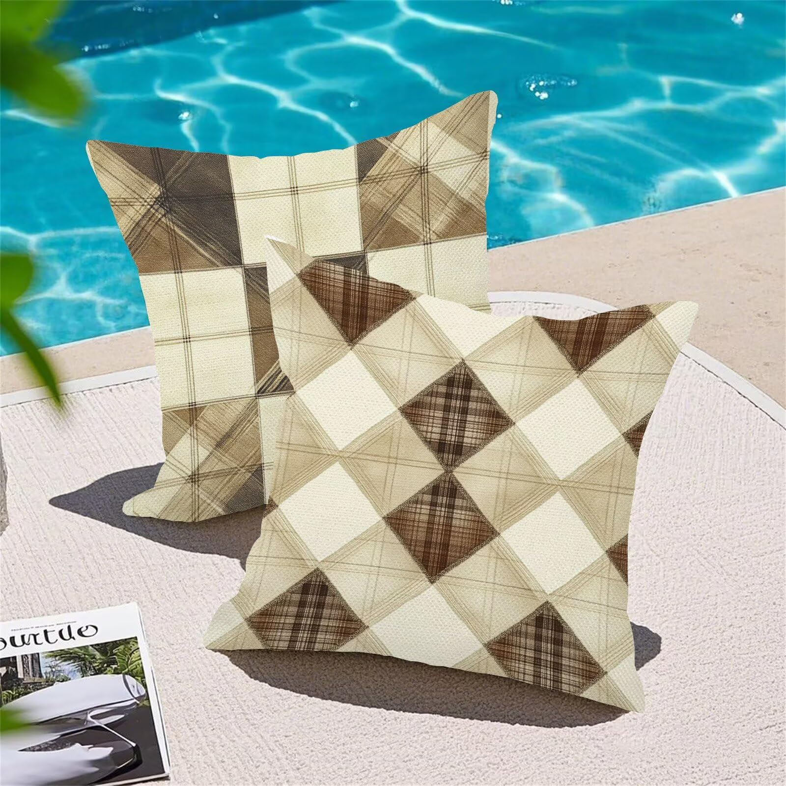 Europa settentrionale Geometria ( 2 ) Cuscini da Esterno 40x40 cm Federe Cuscini Divano Set di 4 Soft Copricuscini Divano, Con Cerniera Invisibile, Stampato su due lati per Giardino Balcone Decor m-35