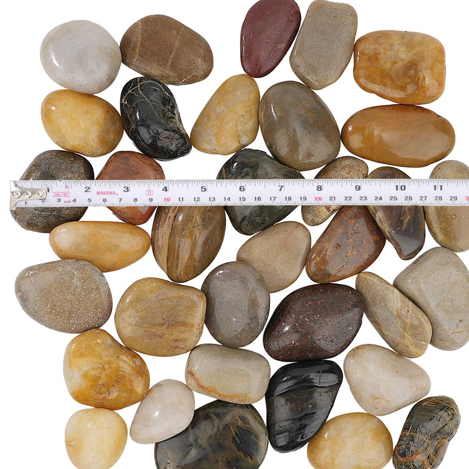 Hisredsun 2.1lb Multi Polished Stones 3-5cm Natural River Pebbles Gravel for Aquarium Flowerpot, Landscaping - Image 4