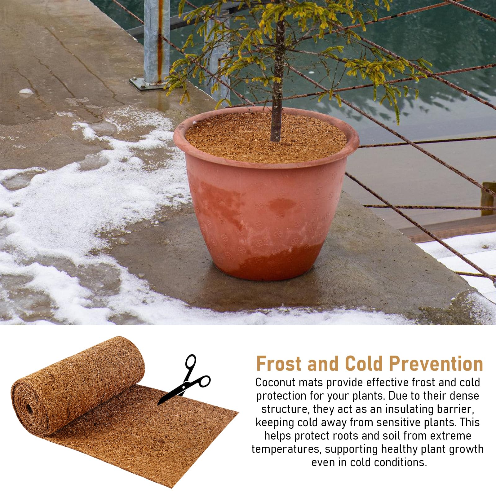 Tapis en noix de coco 40x200 cm protection contre le gel froid 100% fibres de coco