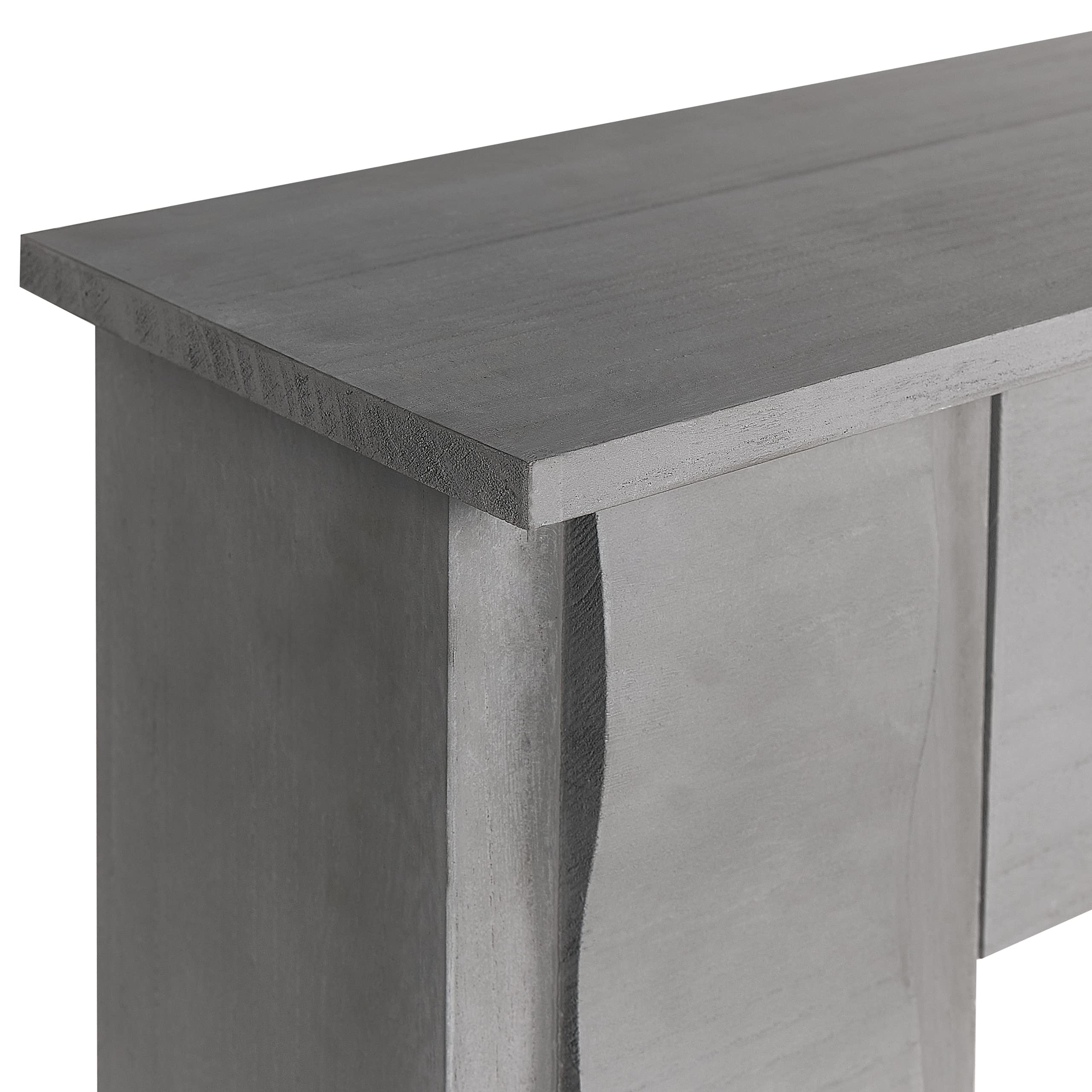 Deko-Kaminumrandung Paulownia-Holz grau 97 x 99 cm Kaminkonsole Retro Mandre