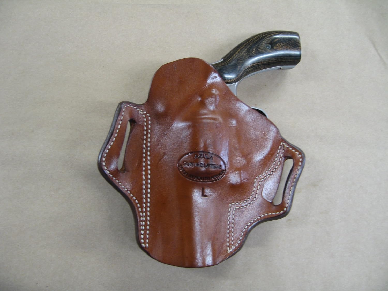 Colt Python Revolver 2-3" Barrel Leather 2 Slot Pancake Belt Holster TAN CCW RH
