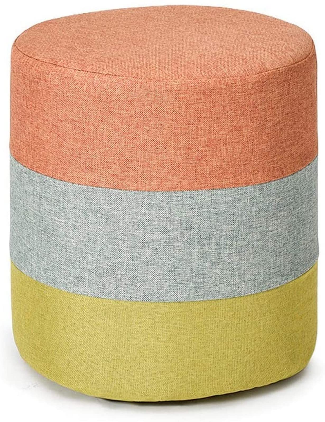 Pouf Ottoman Rond en Lin Idéal pour un Salon Chaleureux