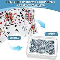 Vista 3 de Kitoyz Juego de cartas de plástico transparente, caja de almacenamiento de tarjetas de acrílico compatible con fundas coleccionables para tarjetas